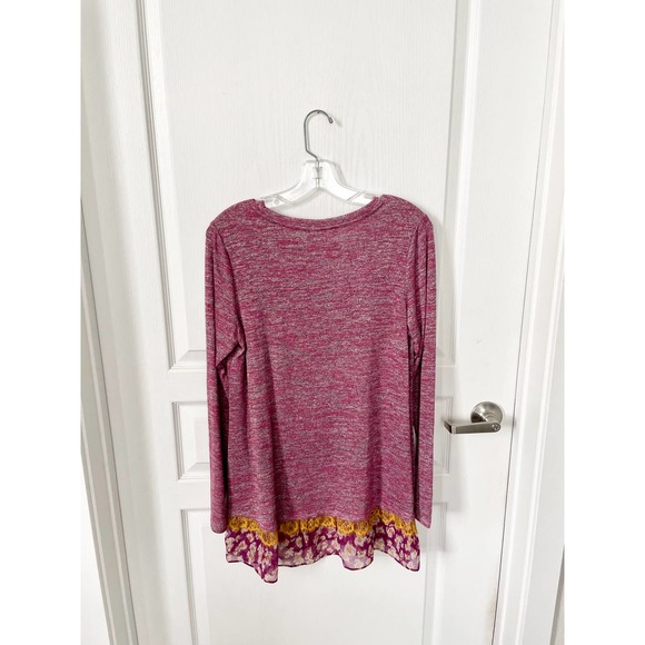 LOGO Lori Goldstein Space Dye Knit Top Mauve Small - Picture 4 of 9
